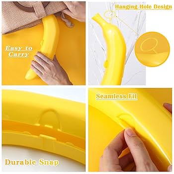 バナナ型食品保存容器 イエロー Amazon｜plastific再利用可能野菜収納ボックス レモンキーパー